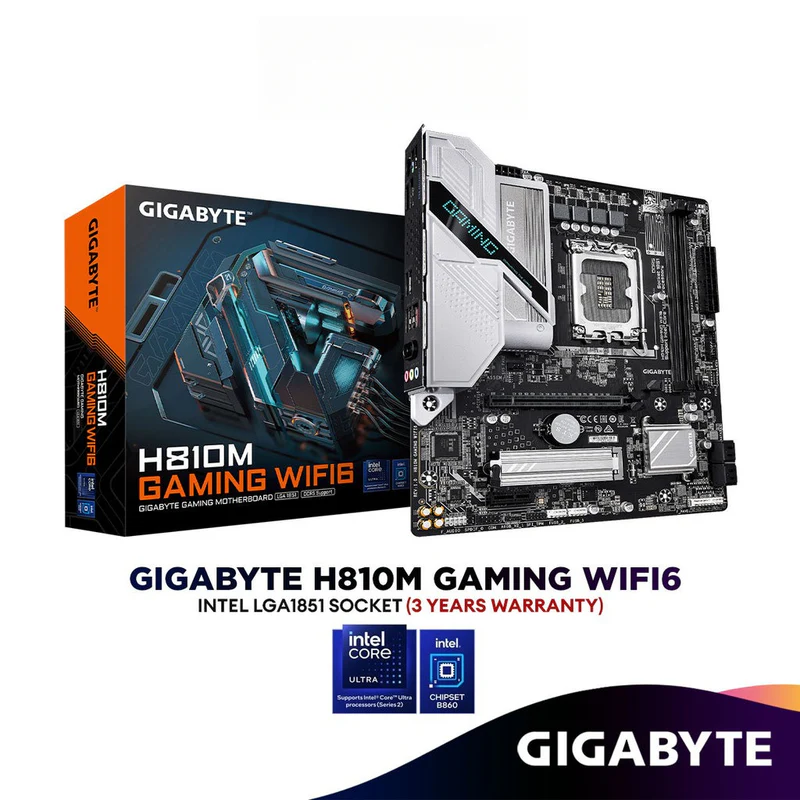 Gigabyte H810M GAMING WIFI6 DDR5 Micro ATX (mATX) Intel LGA1851 Gaming Motherboard | Support Intel Core Ultra Processors