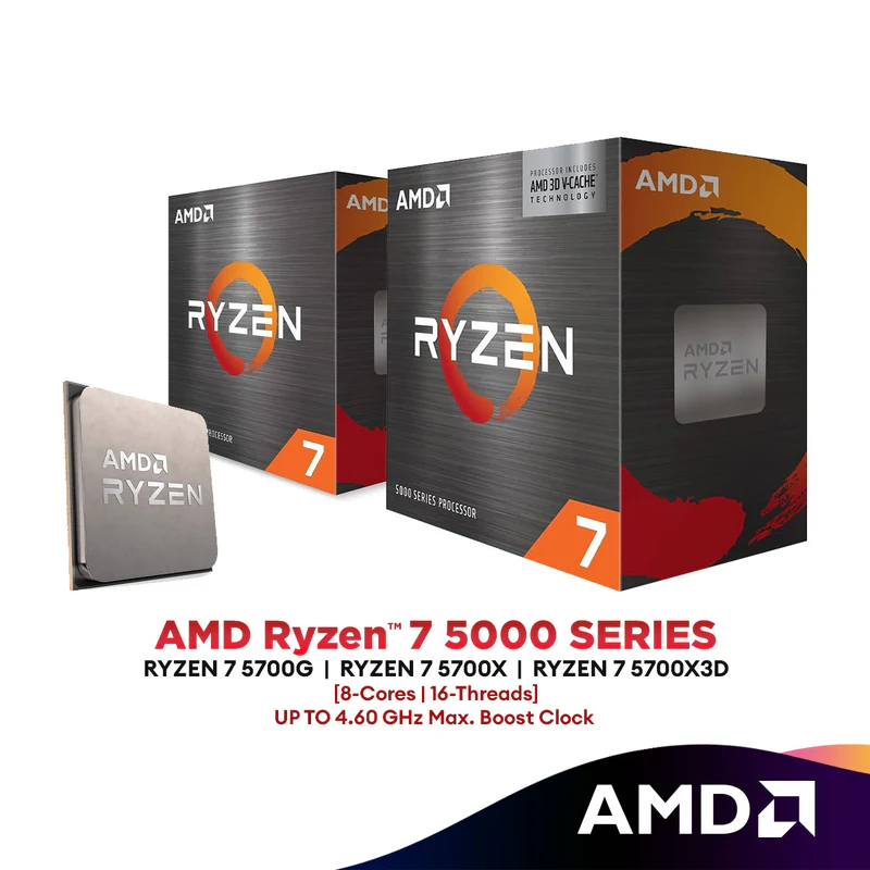 AMD Ryzen 7 5700X / 5700X3D / 5700G AM4 Processor (8-Cores/16-Threads) | AMD Ryzen 7 5000 Series